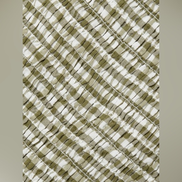 New! Veronica Beard Aloya Gingham Smocked Olive Ruffle Mini Skirt 🌻Large NWT - Picture 9 of 15